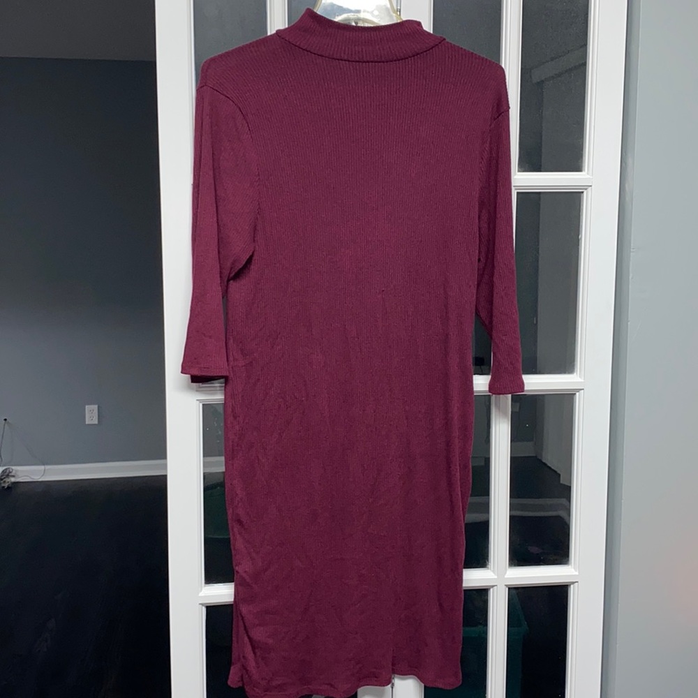 3/4 Length Seelve Sweater Dress Plus Size 3X